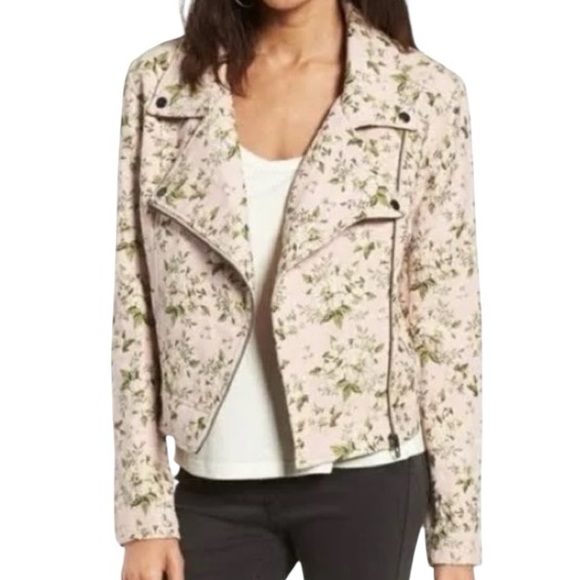 Blank NYC Floral Wild Flower Jacquard Moto Jacket Size Small - Picture 1 of 9